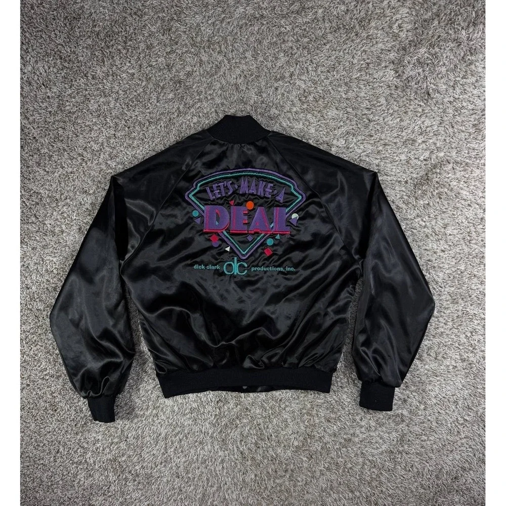 Vintage Auburn Sportwear Let's Make A Deal Satin Bomber Jacket Men's Large